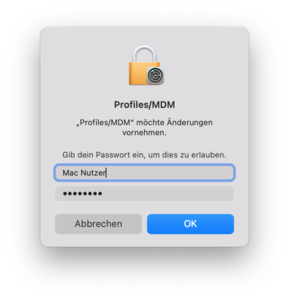 Mac Passwort eingeben