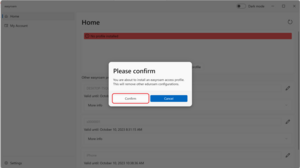 Confirm to install new profile