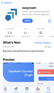 Download and install easyroam App