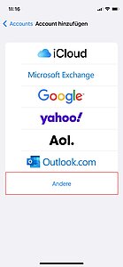 Auswahl des Kontotypes
