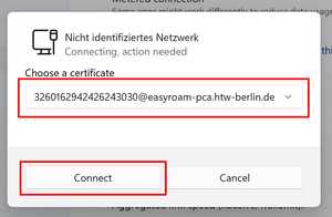 Certificate Selection Window