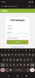 Login with HTW account