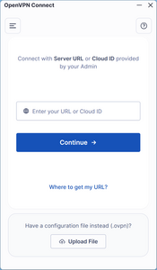 OpenVPN Upload View for the Configuration File