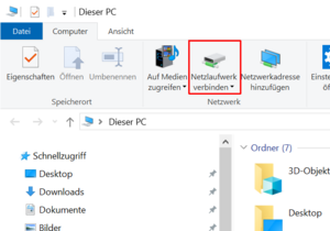 Arbeitsplatz Button für Netzlaufwerk verbinden