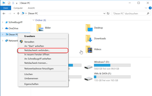 Kontextmenü mit Netzlaufwerk verbinden