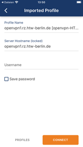 OpenVPN Login View