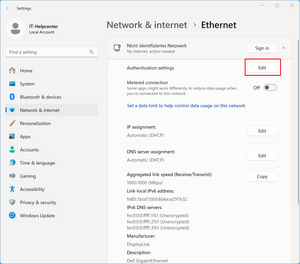 Network Settings Window
