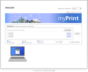 myPrint Webseite