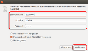Ubuntu Dateimanager Logon