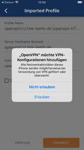 OpenVPN Permission Request