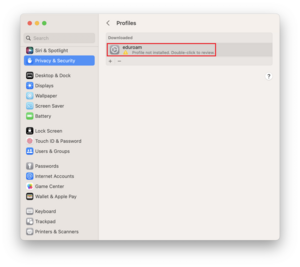 Install profile step 1