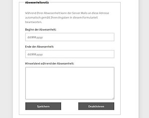 Abwesenheitsnotiz-Einstellungen