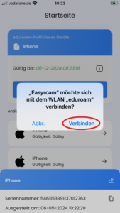 auf "Verbinden" klicken
