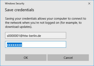 Save credentials