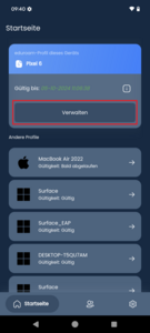 Easyroam App starten