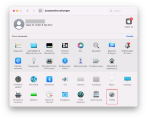 Systemeinstellungen -> Profile öffnen