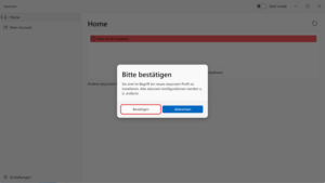 Neues Profil bestätigen