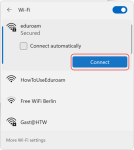 Connect with eduroam
