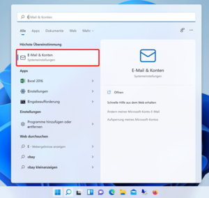E-Mail & Konten öffnen