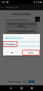 Manually search for the HTW
