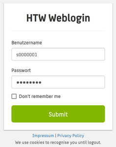 Anmeldung mit dem HTW Account
