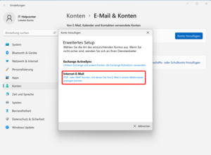 Internet-E-Mail auswählen