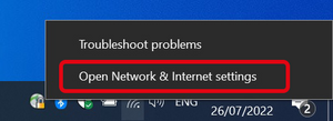 Open Network & Internet settings