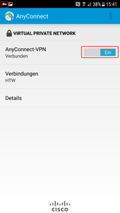 Cisco Anyconnect VPN-Verbindung aufgebaut
