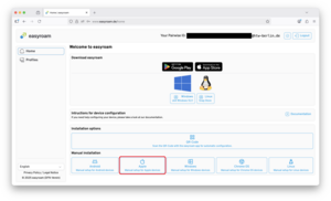 Choose manuell options and generate a profile