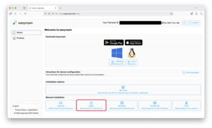 Choose manuell options and generate a profile