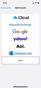 Select type of account