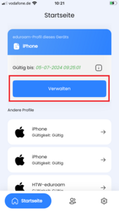 Easyroam App starten