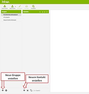 Kontakt/Gruppe erstellen