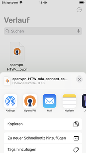 Share Menu with OpenVPN