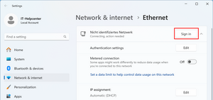Network Settings Window