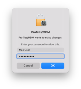 Enter your macOS password