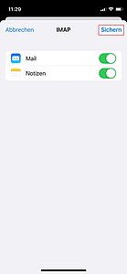 Kontoeinstellungen sichern