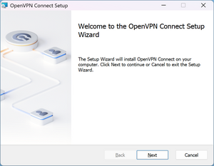 Setup Window of OpenVPN