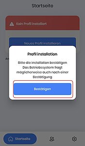 Neues Profil bestätigen