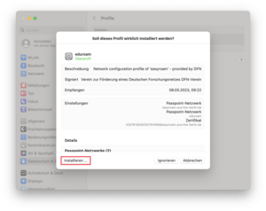 eduroam-Profil installieren Schritt 2