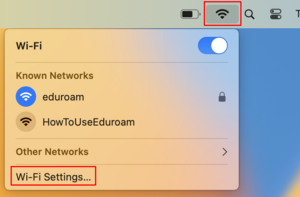 Wlanmenü - Screenshot © HTW Berlin