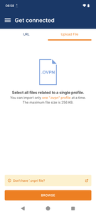 OpenVPN Profile Import Page