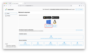 Download button on the easyroam.de website - Screenshot © HTW Berlin