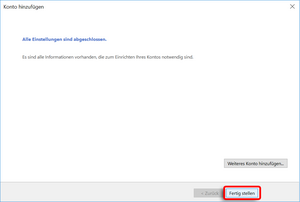 Abschluss der Einrichtung