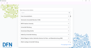 HTW eingeben und aus der Liste auswählen