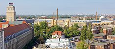 Blick vom TGS-Turm auf den Campus Wilhelminenhof - © HTW Berlin / Torsten Rack