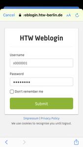 Login with the HTW account