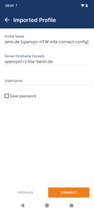 OpenVPN Login View