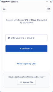 OpenVPN Upload View for the Configuration File