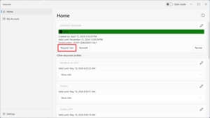 Start the easyroam app